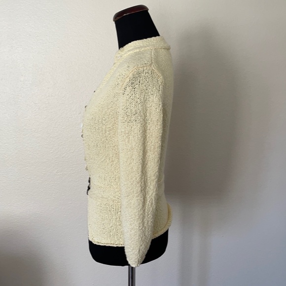 VINTAGE KNIT STYLE BUTTON SWEATER BLAZER TOP - Picture 12 of 16